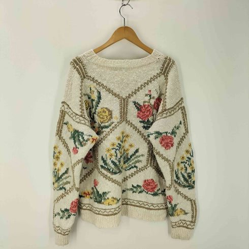 エルエルビーン L.L.Bean 80S 花柄 リネンコットン ニット メンズ JPN:M