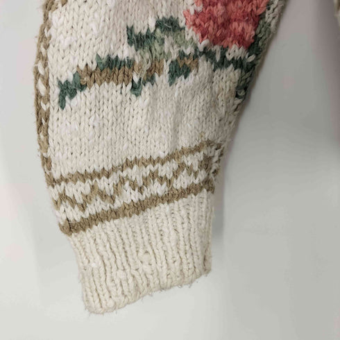 エルエルビーン L.L.Bean 80S 花柄 リネンコットン ニット メンズ JPN:M