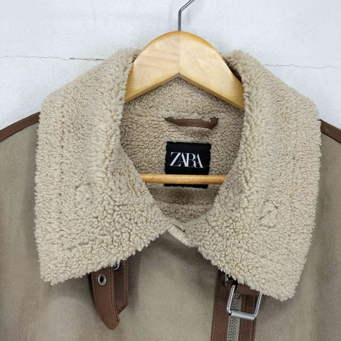 ザラ ZARA フェイクムートンジャケット レディース M