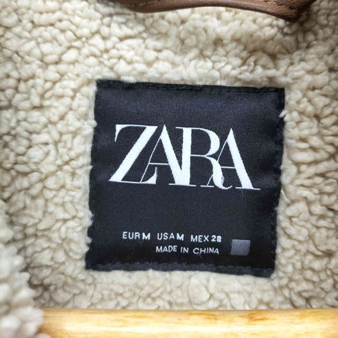 ザラ ZARA フェイクムートンジャケット レディース M