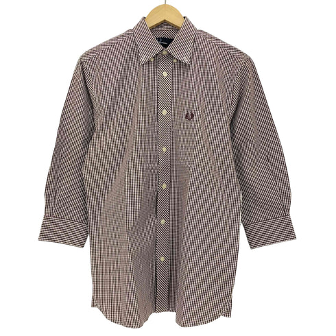 フレッドペリー FRED PERRY 七分袖 ギンガムチェックシャツ メンズ import:S