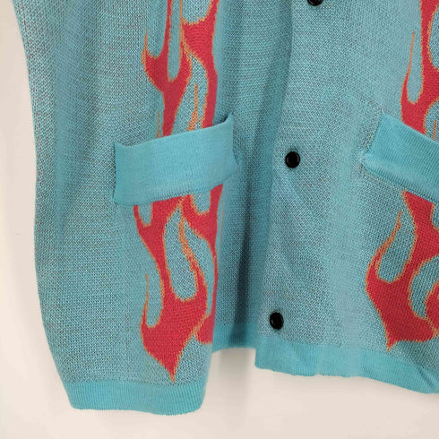 バッドボーイ BADBOY FLAME JQD KNIT SHIRT ファイヤーパターン ニットシャツ メンズ JPN:L
