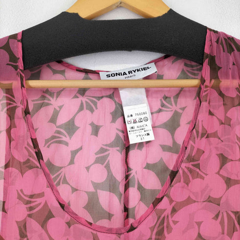 ソニアリキエル SONIA RYKIEL 花柄 ノースリーブ プリーツワンピース レディース
