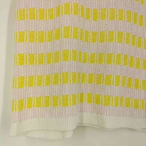 ザラ ZARA ボーダー コットン リブニットポロシャツ メンズ import:L