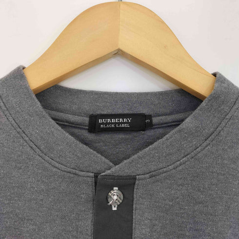 バーバリーブラックレーベル BURBERRY BLACK LABEL ワンポイント ヘンリーネックカットソー メンズ 3