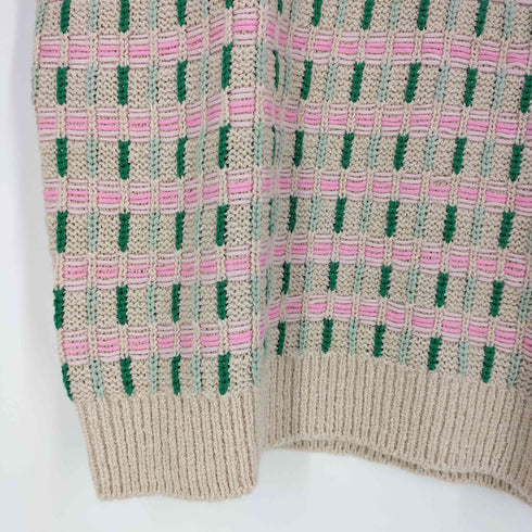ザラ ZARA ジオメトリック ジャガードニットベスト メンズ L-XL