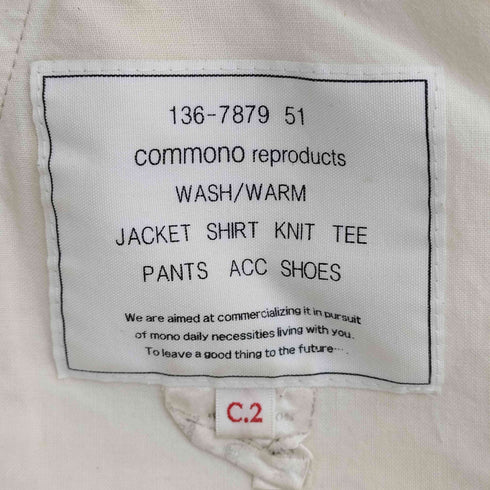コモノリプロダクツ commono reproducts ワイドテーパードチノパンツ メンズ C2