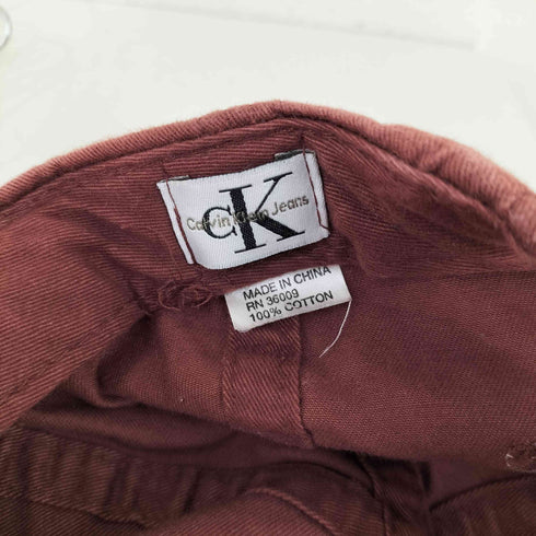 カルバンクラインジーンズ Calvin Klein Jeans フロントロゴ刺繍 6パネルキャップ スナップバック ボルドー メンズ ONE SIZE