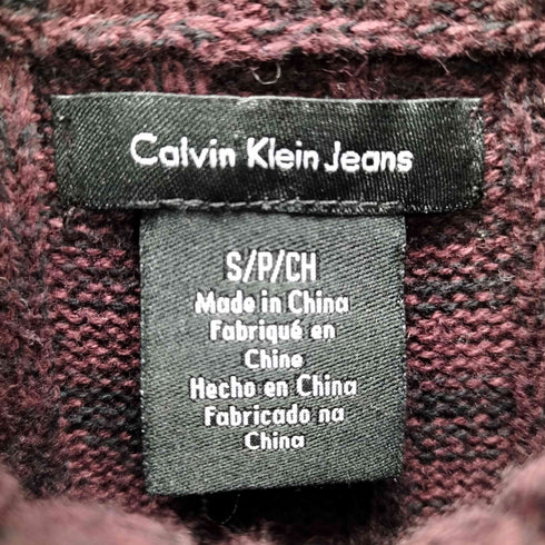 カルバンクラインジーンズ Calvin Klein Jeans 00s コットン ドライバーズニット ジップニット Y2K メンズ JPN:S