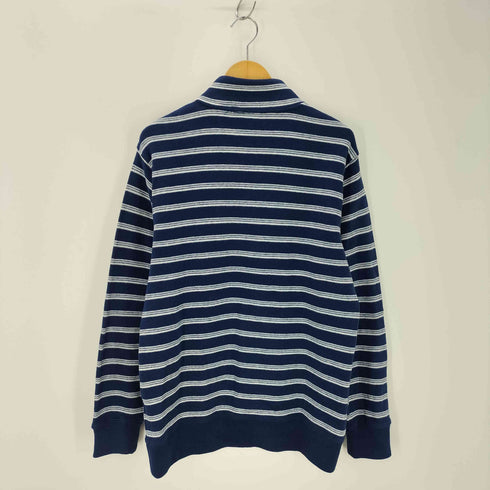 ランズエンド LANDS END ボーダー柄 ハーフジップ コットンニット メンズ JPN:M