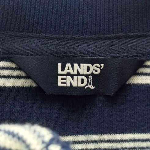 ランズエンド LANDS END ボーダー柄 ハーフジップ コットンニット メンズ JPN:M