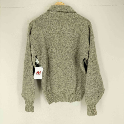 エディーバウアー Eddie Bauer 80S 黒タグ前期 ショールカラ―ニット 杢グレー MADE IN USA メンズ M