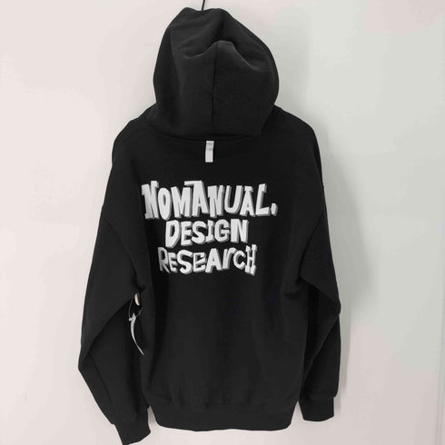 ノーマニュアル NOMANUAL DOODLE LOGO HOODIE ロゴプリントフーディ メンズ import:M
