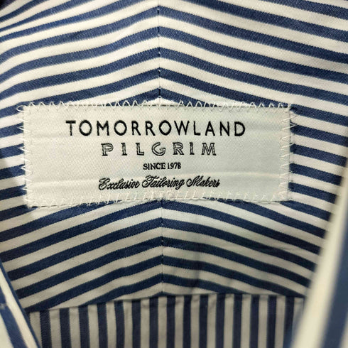 トゥモローランドピリグリム TOMORROWLAND PILGRIM 2014AW ワイドカラー ロンドンストライプシャツ メンズ 40