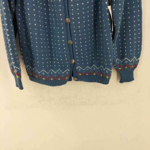 NORSK HUSFLID MADE IN NORWAY コンチョボタン ノルディックカーディガン バーズアイ レディース ONE SIZE