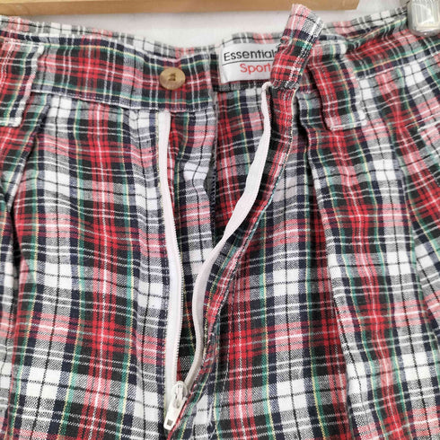 Essentials Sport 2タック タータンチェック リネン混 ショーツ メンズ 10