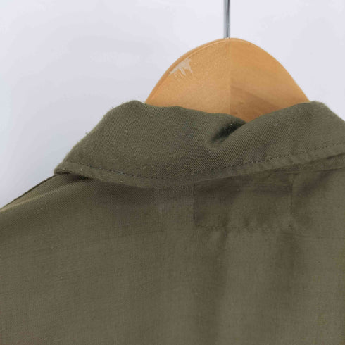 ユーエスアーミー U.S. ARMY DPSC製 HOT WEATHER FIRE RESISTANT NYLON OG-106 ホット ウェザー ナイロン ヘリクルー ミリタリー シャツ 1971年製 SCOVILLジップ メンズ SMALL SHORT