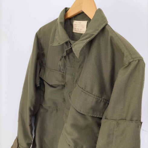 ユーエスアーミー U.S. ARMY DPSC製 HOT WEATHER FIRE RESISTANT NYLON OG-106 ホット ウェザー ナイロン ヘリクルー ミリタリー シャツ 1971年製 SCOVILLジップ メンズ SMALL SHORT