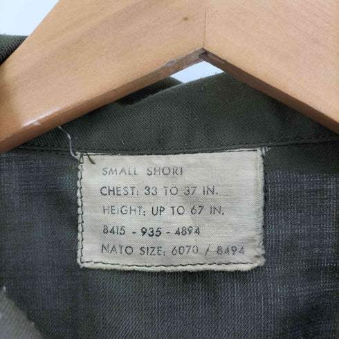 ユーエスアーミー U.S. ARMY DPSC製 HOT WEATHER FIRE RESISTANT NYLON OG-106 ホット ウェザー ナイロン ヘリクルー ミリタリー シャツ 1971年製 SCOVILLジップ メンズ SMALL SHORT