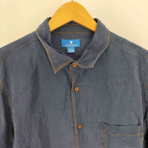 TOSCANO シルク混 オレンジステッチ L/S シャツ メンズ import:L