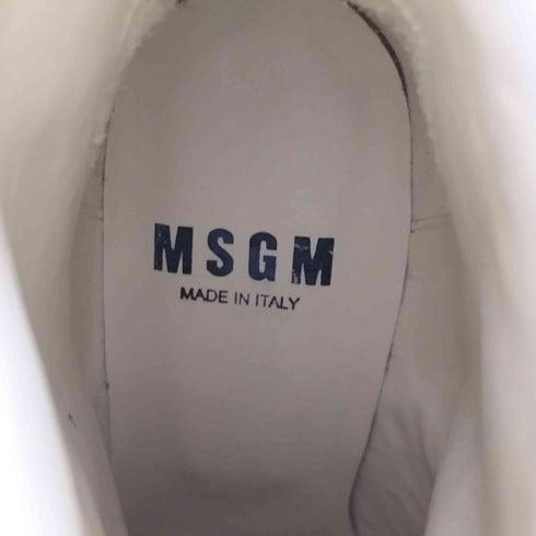 エムエスジーエム MSGM イタリア製 クロコ型押し ポインテッドトゥ ヒールブーツ トリコロール レディース 37