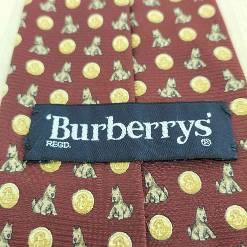 バーバリーズ BURBERRYS 犬柄シルクネクタイ メンズ