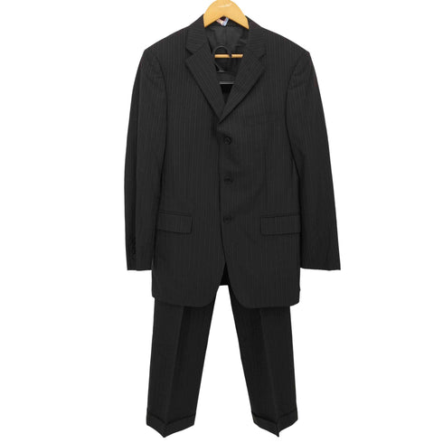 バーバリーブラックレーベル BURBERRY BLACK LABEL シャドウストライプ柄 ウール 3Bテーラードジャケット スラックス パンツ メンズ 40R