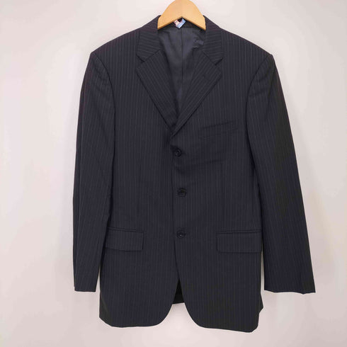 バーバリーブラックレーベル BURBERRY BLACK LABEL シャドウストライプ柄 ウール 3Bテーラードジャケット スラックス パンツ メンズ 40R