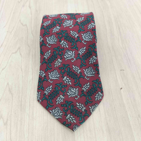 イヴサンローラン Yves Saint Laurent フラワー柄シルクネクタイ メンズ
