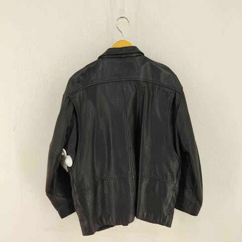 90s FRENCH TRADITIONAL MEN'S CLOTHING 裏地タータンチェック レザージャケット メンズ import:M