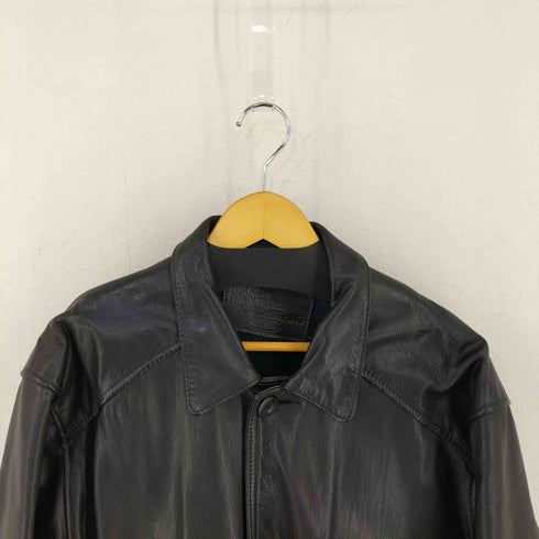 90s FRENCH TRADITIONAL MEN'S CLOTHING 裏地タータンチェック レザージャケット メンズ import:M