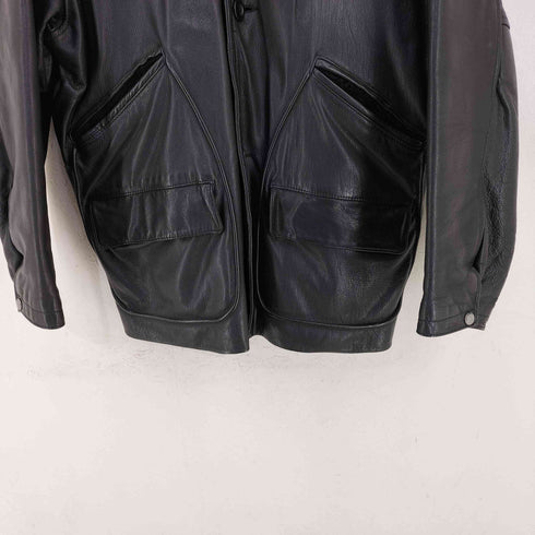 90s FRENCH TRADITIONAL MEN'S CLOTHING 裏地タータンチェック レザージャケット メンズ import:M