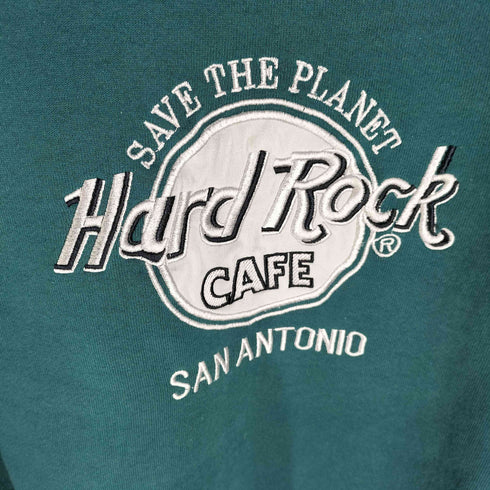 ハードロックカフェ Hard Rock Cafe 90S USA製 SAN ANTONIO ロゴ刺繍 クルーネック スウェット メンズ import:XL