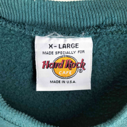 ハードロックカフェ Hard Rock Cafe 90S USA製 SAN ANTONIO ロゴ刺繍 クルーネック スウェット メンズ import:XL