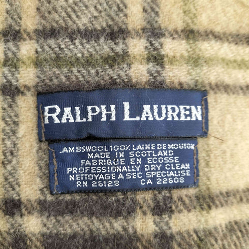 ラルフローレン RALPH LAUREN チェックウールフリンジマフラー メンズ