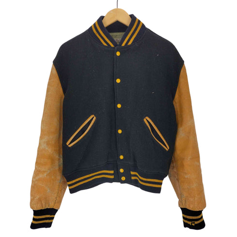 GENUINE Flynntan DRY CLEANABLE 60-70s レザー切替スタジアムジャンパー メンズ US:42