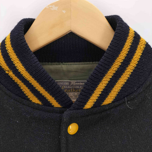 GENUINE Flynntan DRY CLEANABLE 60-70s レザー切替スタジアムジャンパー メンズ US:42