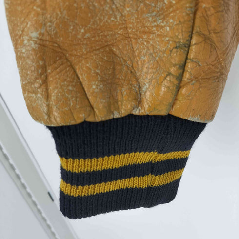 GENUINE Flynntan DRY CLEANABLE 60-70s レザー切替スタジアムジャンパー メンズ US:42