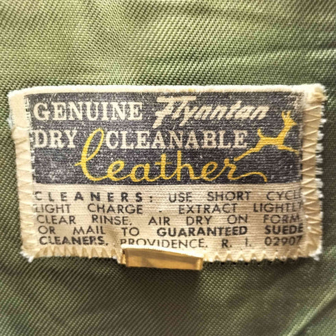 GENUINE Flynntan DRY CLEANABLE 60-70s レザー切替スタジアムジャンパー メンズ US:42