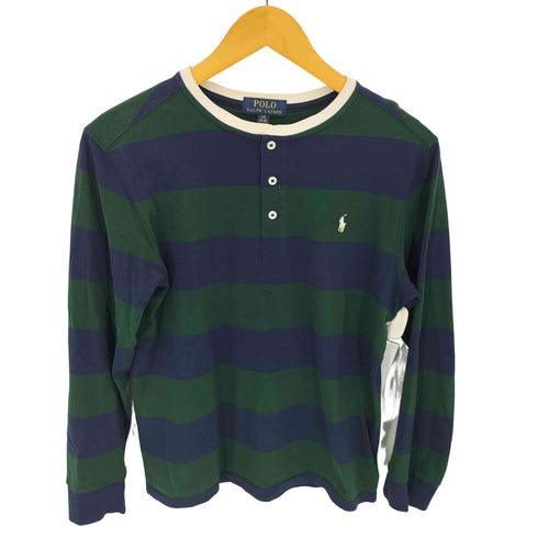 ポロラルフローレン POLO RALPH LAUREN ポニー刺繍 ボーダー ヘンリーネックカットソー レディース 14-16