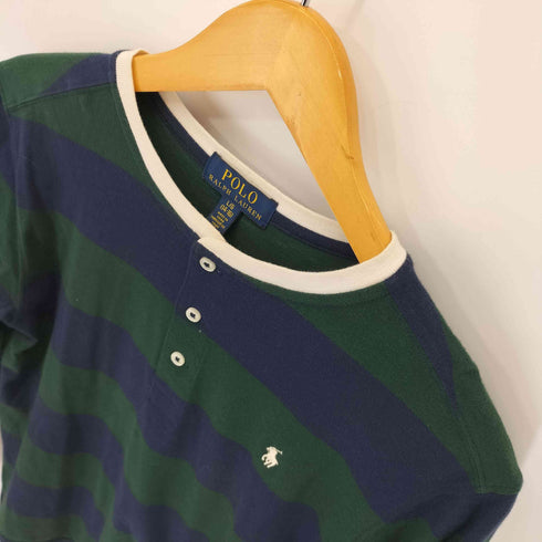ポロラルフローレン POLO RALPH LAUREN ポニー刺繍 ボーダー ヘンリーネックカットソー レディース 14-16