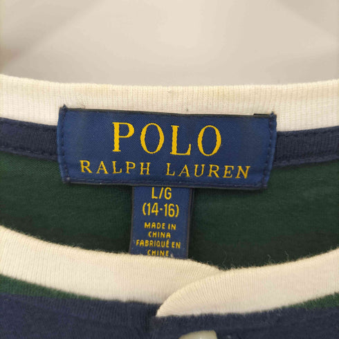 ポロラルフローレン POLO RALPH LAUREN ポニー刺繍 ボーダー ヘンリーネックカットソー レディース 14-16