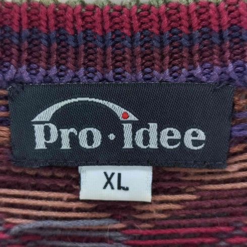 pro idee ウール総柄ニット メンズ import:XL