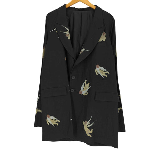ヨウジヤマモトプールオム Yohji Yamamoto POUR HOMME 24SS ANGEL PATTERN DOUBLE FRONT JACKET エンジェル パターン ダブル フロント ジャケット LOOK 20-21 メンズ JPN:2