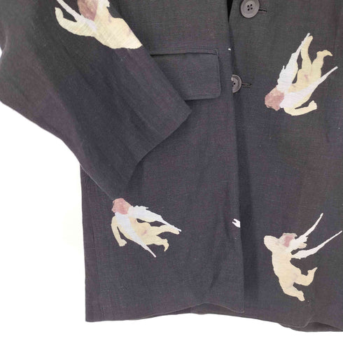 ヨウジヤマモトプールオム Yohji Yamamoto POUR HOMME 24SS ANGEL PATTERN DOUBLE FRONT JACKET エンジェル パターン ダブル フロント ジャケット LOOK 20-21 メンズ JPN:2