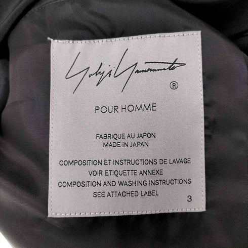 ヨウジヤマモトプールオム Yohji Yamamoto POUR HOMME 24SS TUXEDO SINGLE JACKET タキシード シングル ジャケット メンズ JPN:3