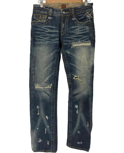 ジャックローズ JACKROSE ダメージ加工スリムストレートデニム グランジ Y2K メンズ 31