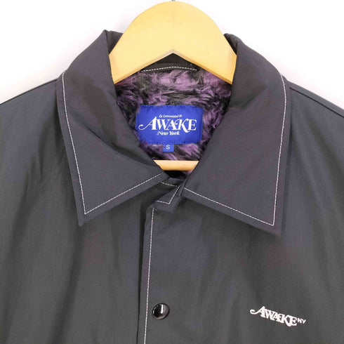 アウェイク Awake NY Faux Fur Leopard Lined Coaches Jacket フェイクファー 裏地レオパード コーチジャケット メンズ JPN:S