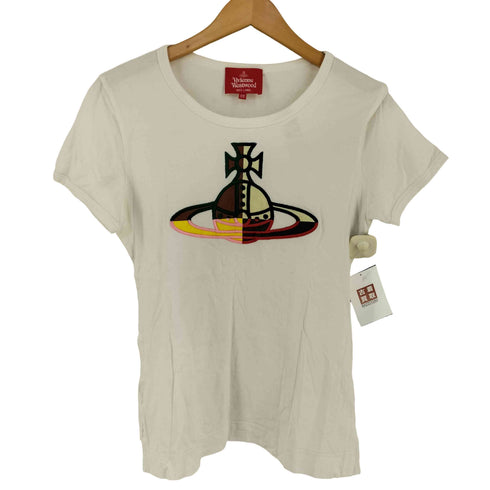 ヴィヴィアンウエストウッドレッドレーベル Vivienne Westwood RED LABEL クォーターオーブアップリケ刺繍Tシャツ レディース M