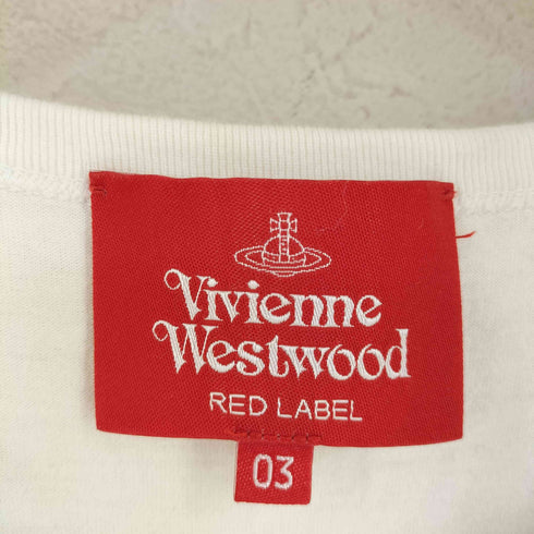 ヴィヴィアンウエストウッドレッドレーベル Vivienne Westwood RED LABEL クォーターオーブアップリケ刺繍Tシャツ レディース M